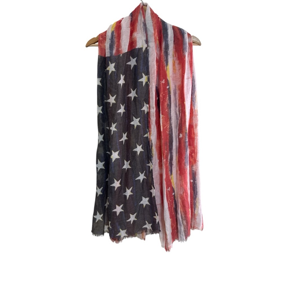 Lane Bryant‎ Patriotic American Flag Star & Stripe Breathable Large Scarf